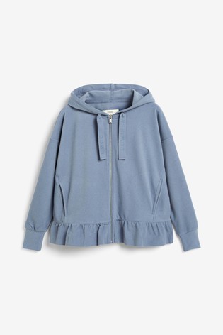 Bledomodrá velúrová mikina, next,l