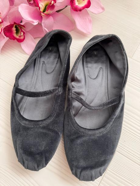 Zara - zamatové baleríny, zara,41