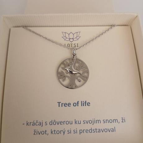 Strieborná retiazka s príveskom strom života, 