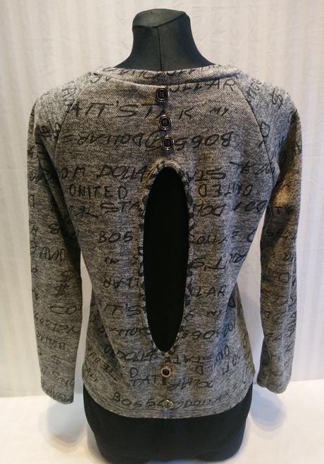 Trblietavý sivo čierny top 2 v 1, new collection, m