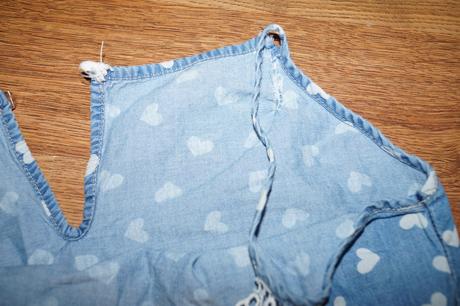 Riflovy overal s čipkou-2 kusy-cena spolu, 146