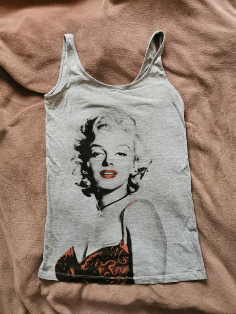 Šede tielko s potlačou, s