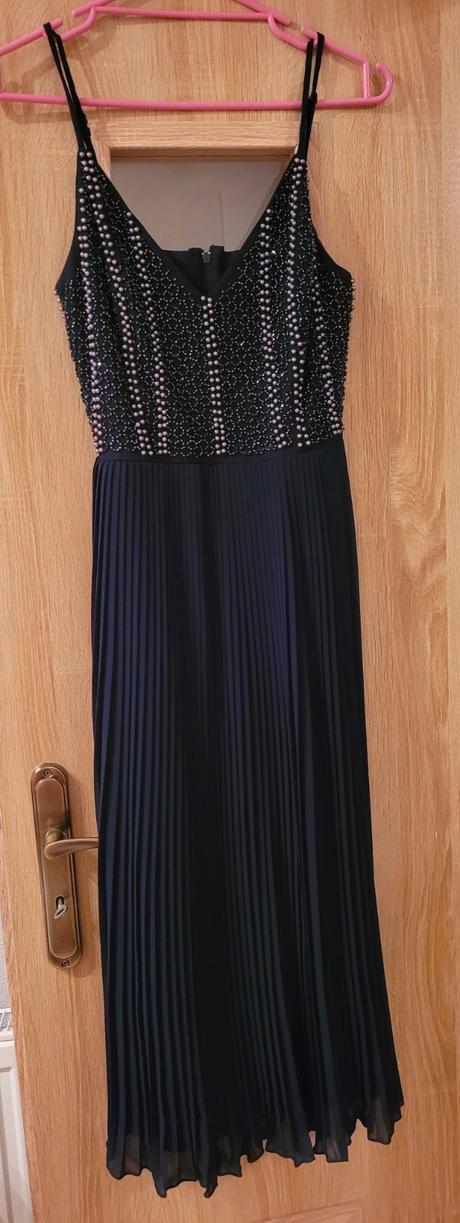 Tmavo modré spoločenské šaty, orsay,xs