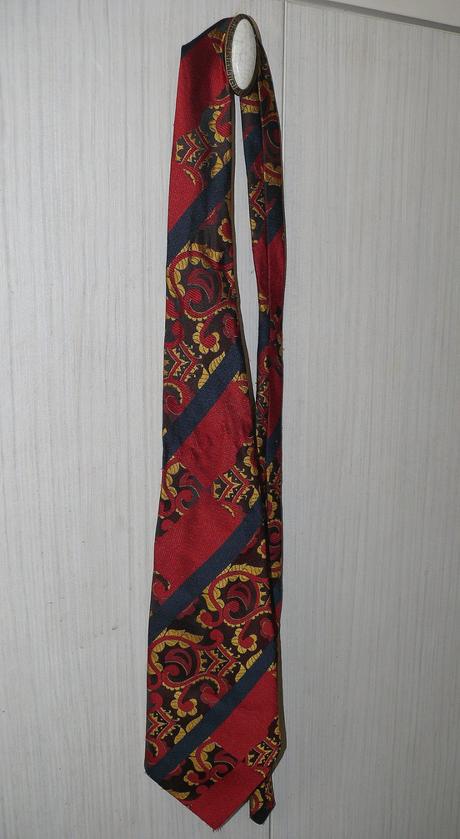 Pánska kravata pestrofarebná červená-modrá, 