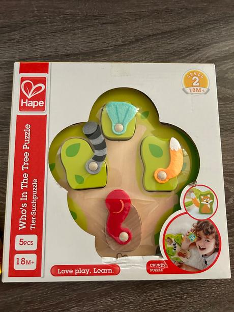 Hape - drevene puzzle na motoriku od 18 mesiacov,