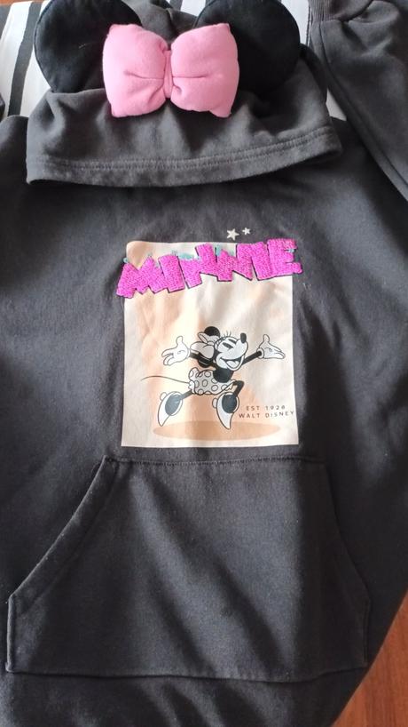 Minnie mikina s ružovou mašľou, h&m,140