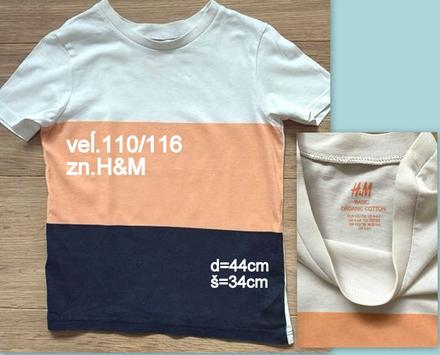 Chlapčenské tričko veĺ.110/116, zn.h&m basic, h&m,110