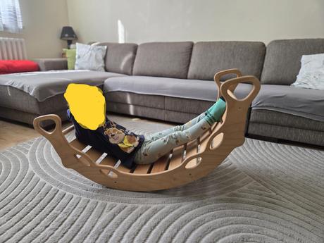 Xxl montessori hojdačka + šmýkačka a lezecká stena,