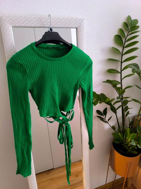 Zelený svetrík/top zara, zara,s