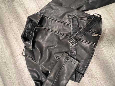 Sivá kožená bunda, sinsay,m