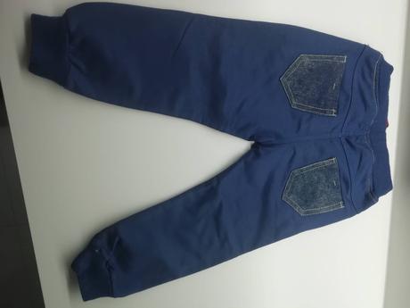 Štýlové riflovo - teplákové nohavice., 98