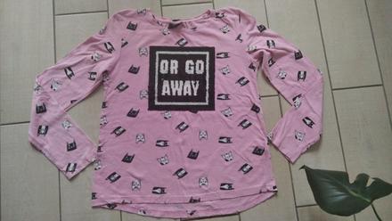 Ružové tričko s mačkami a flitrami, takko,158