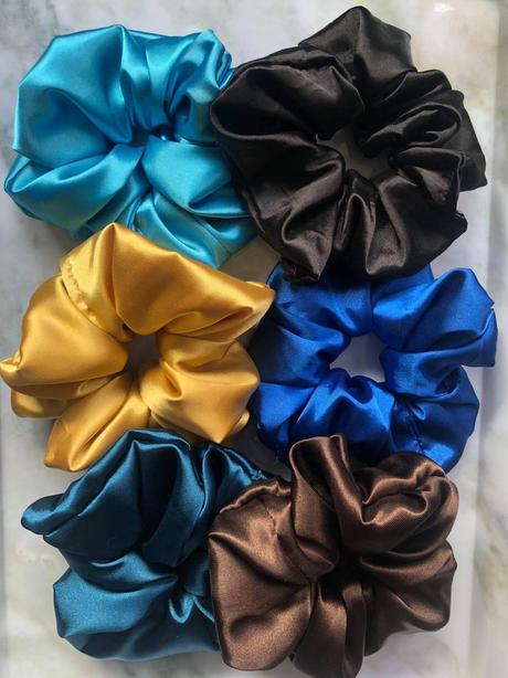 Saténová gumička scrunchie petrolejová, 