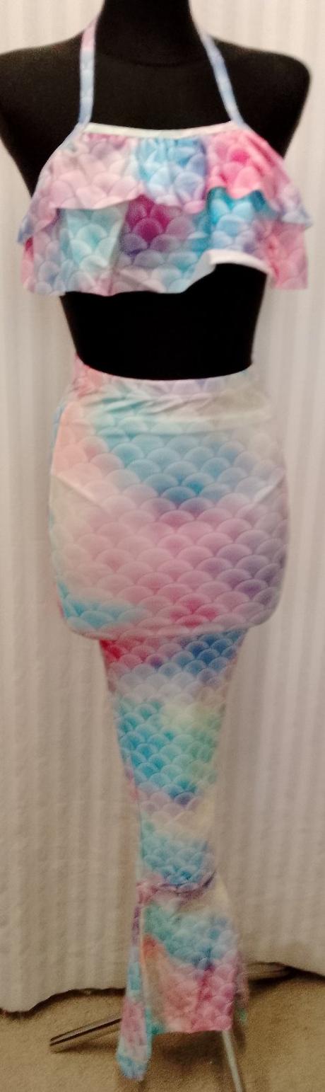 3 set plavecký morská víla trojfarebná 2, 140 cm, 140