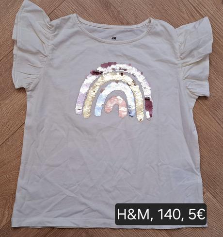 Tričko s flitrami, h&m,140