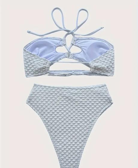 Plavky dvojdielne kremove, l / m / s