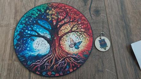 Drevene puzzle kruh strom, 