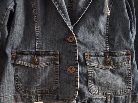 Riflová modrá bundička, 38