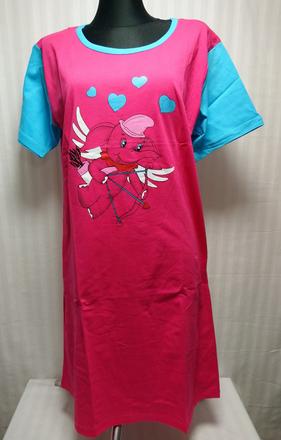 Bavlnená cyklámenová nočná košela, iris flower, m, m