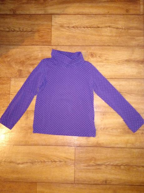 Fialovy rolak s bielymi bodkami 98/104 top stav, 104