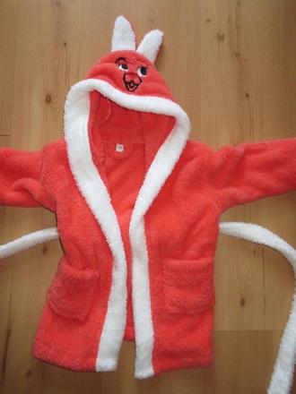 Oranžový zajačikový župan veľ. 86/92, 86