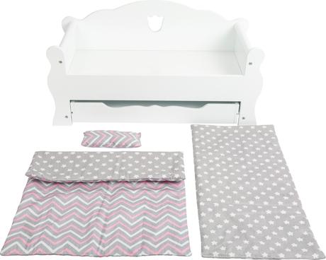 Small foot drevená postieľka pre bábiku biela,