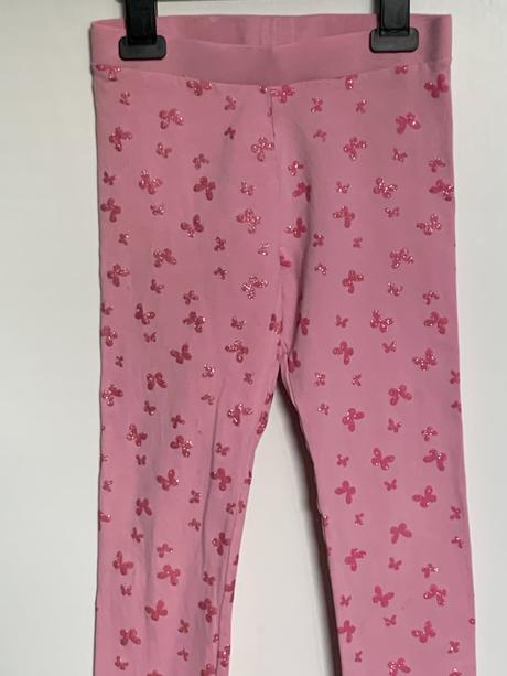 H&m ružové legíny s motýlikmi, h&m,122