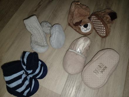 Teplé capačky papučky 0-6 mes, h&m,17