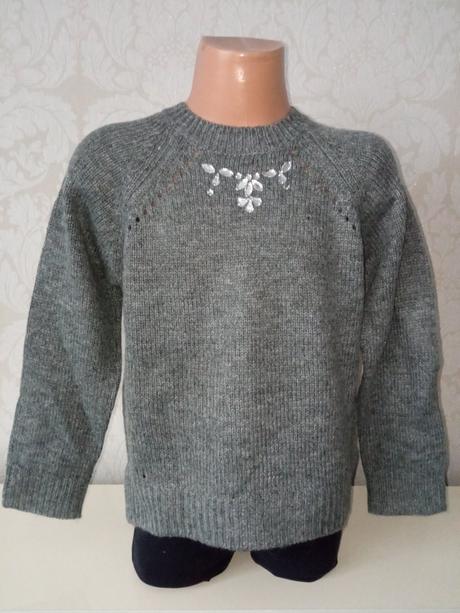 Dievčenský sveter s kamienkami ovs,5-6 r., ovs,116
