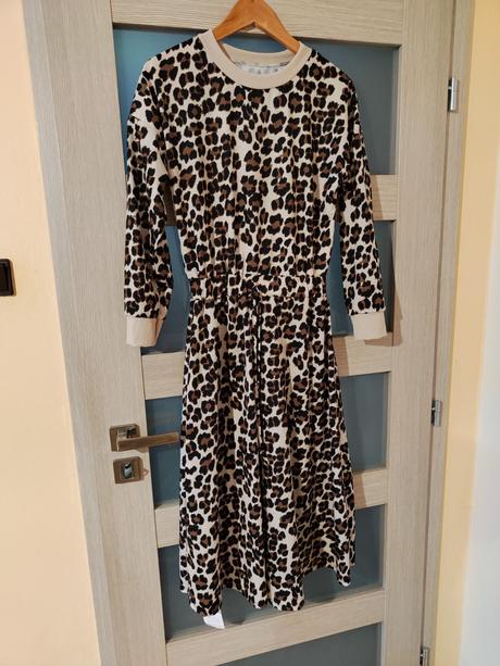 Leopardie šaty z teplákoviny s/m, s