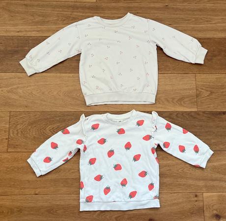 2 bavlnené mikiny, h&m, 98, h&m,98