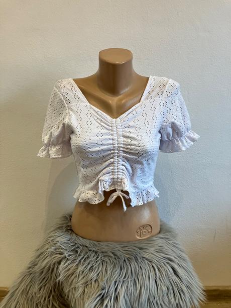 Dievčenský crop top biely terranova (152-158), terranova,152