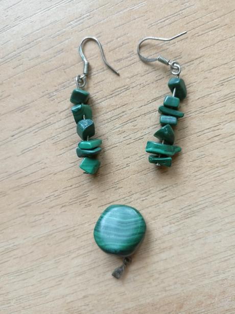Malachit prívesok - náušnice grátis, 
