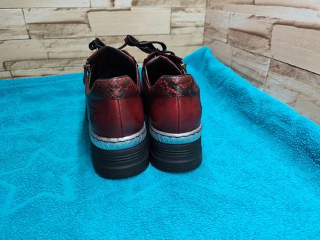 Rieker 42 - dámske kožené bordové topánky, rieker,42