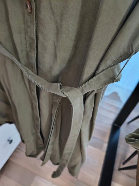 Pull&bear olivovo zelené šaty s opaskom l, pull&bear,l