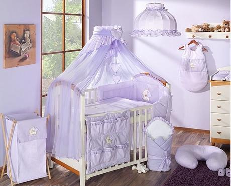 Luxusný mega set s moskytiérou - love fialový, šírka (cm): 60,dĺžka (cm): 120