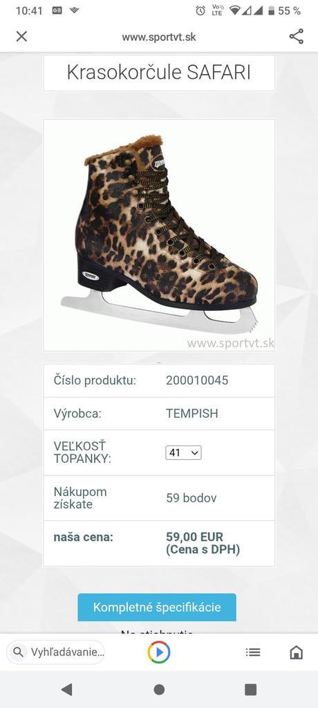 Korčule na ľad, tempish,41