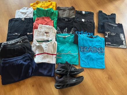 Balík oblečenia xxl a tenisky adidas 46, adidas,xxl