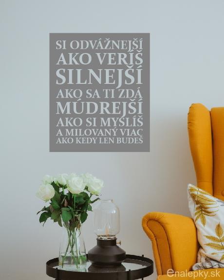 Nálepka na stenu - v rámiku - odvážny, silný, ..., 