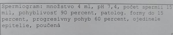 Sú tieto hodnoty spermiogramu v poriadku?
