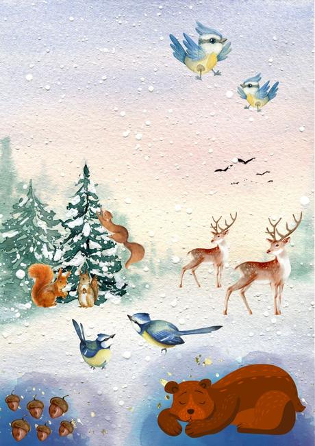 Pracovné listy - zima medzi zvieratkami, 