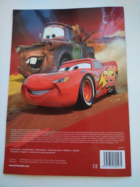 Vymaľovanky, zošit s aktivitami disney autá, 