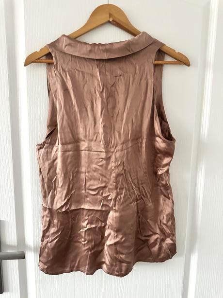 Elegantný hodvábny top s nariaseným golierom, m