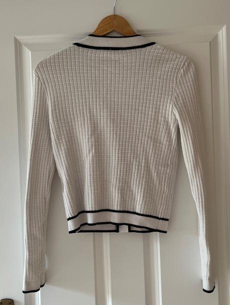 Čierno - biely elegantný kardigan, amisu, xs/34, amisu,xs