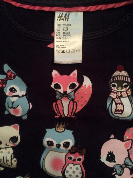 Pyzamko zvieratká 2-4 roky, h&m,98
