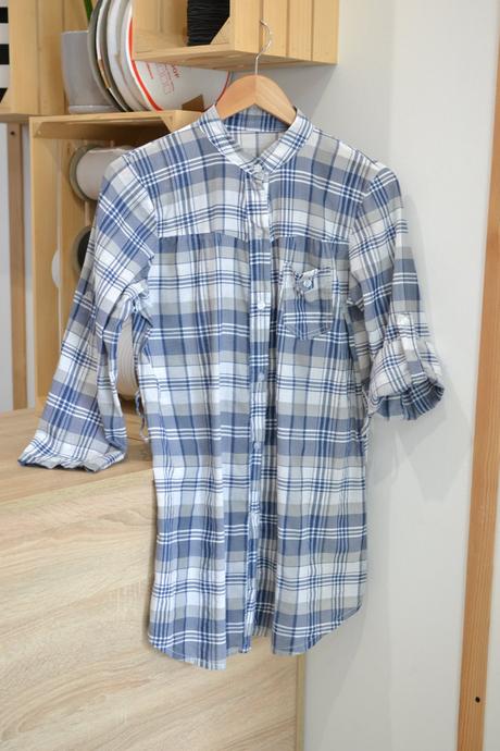 Bielo-modro-sivá károvaná košeľa l, l