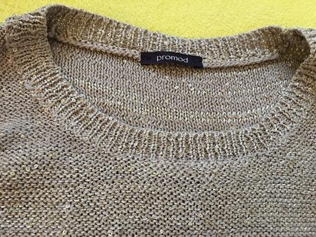 Svetrík so zlatými flitrami, promod,l