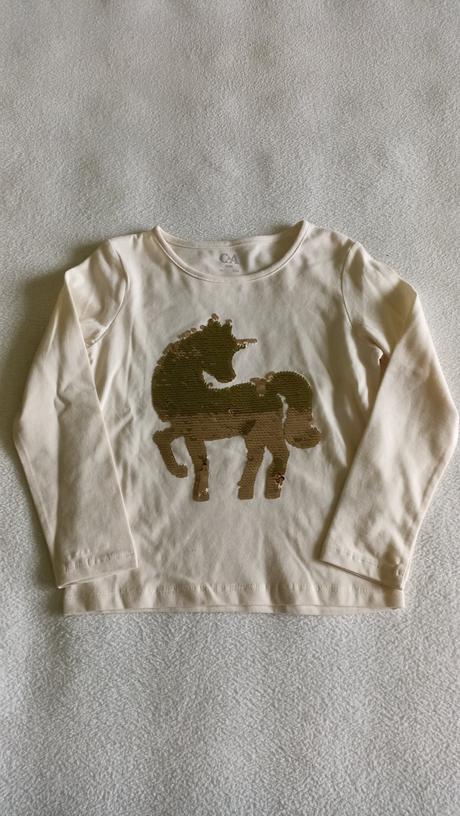 Tričko s dlhým rukávom s flitrami, c&a,110