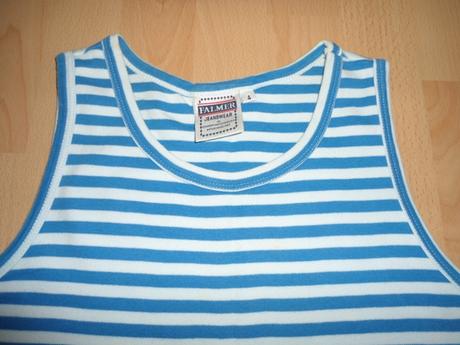 Damske tricko bielo-modry pasik, s