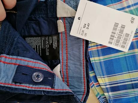 Kraťase, košela, motýlik, h&m,104